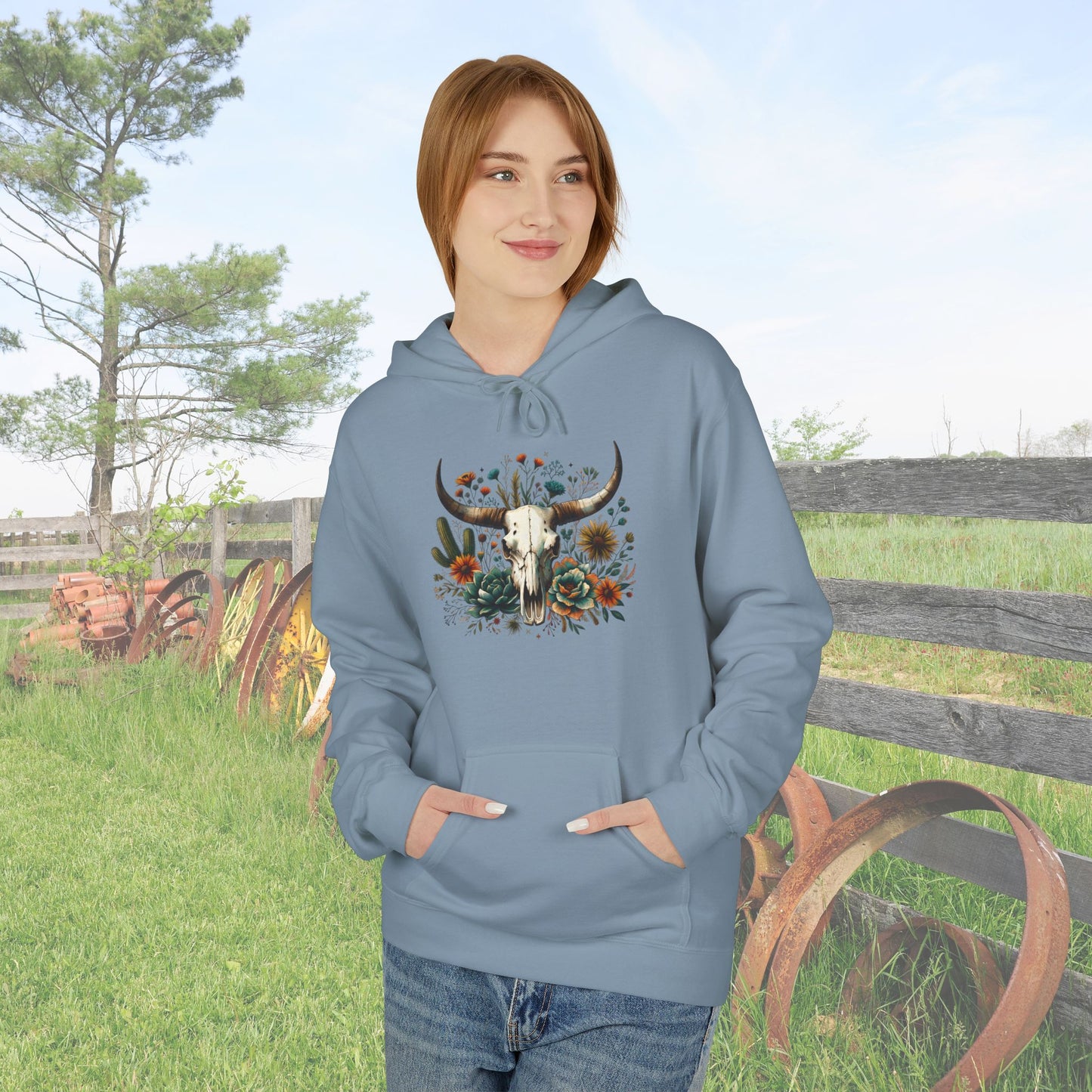 Western Cow Skull Hoodie