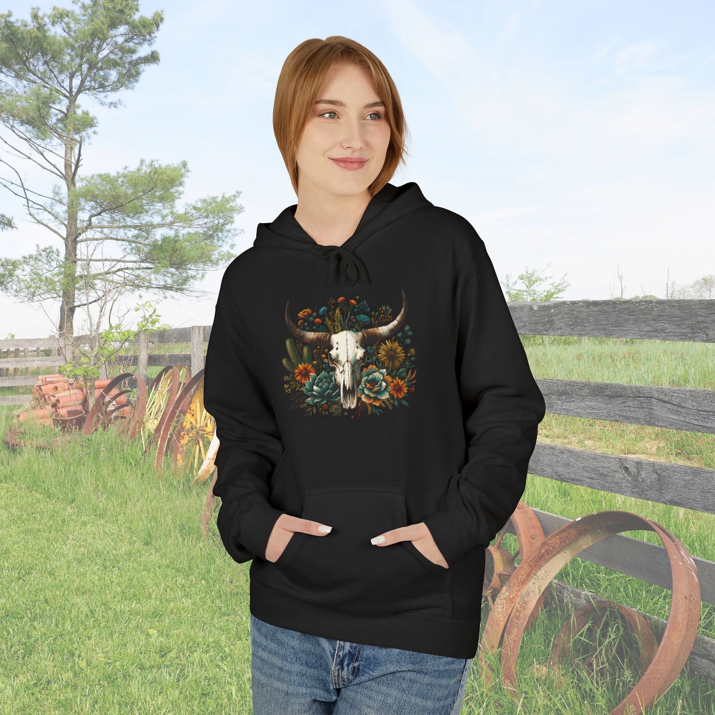 Western Cow Skull Hoodie