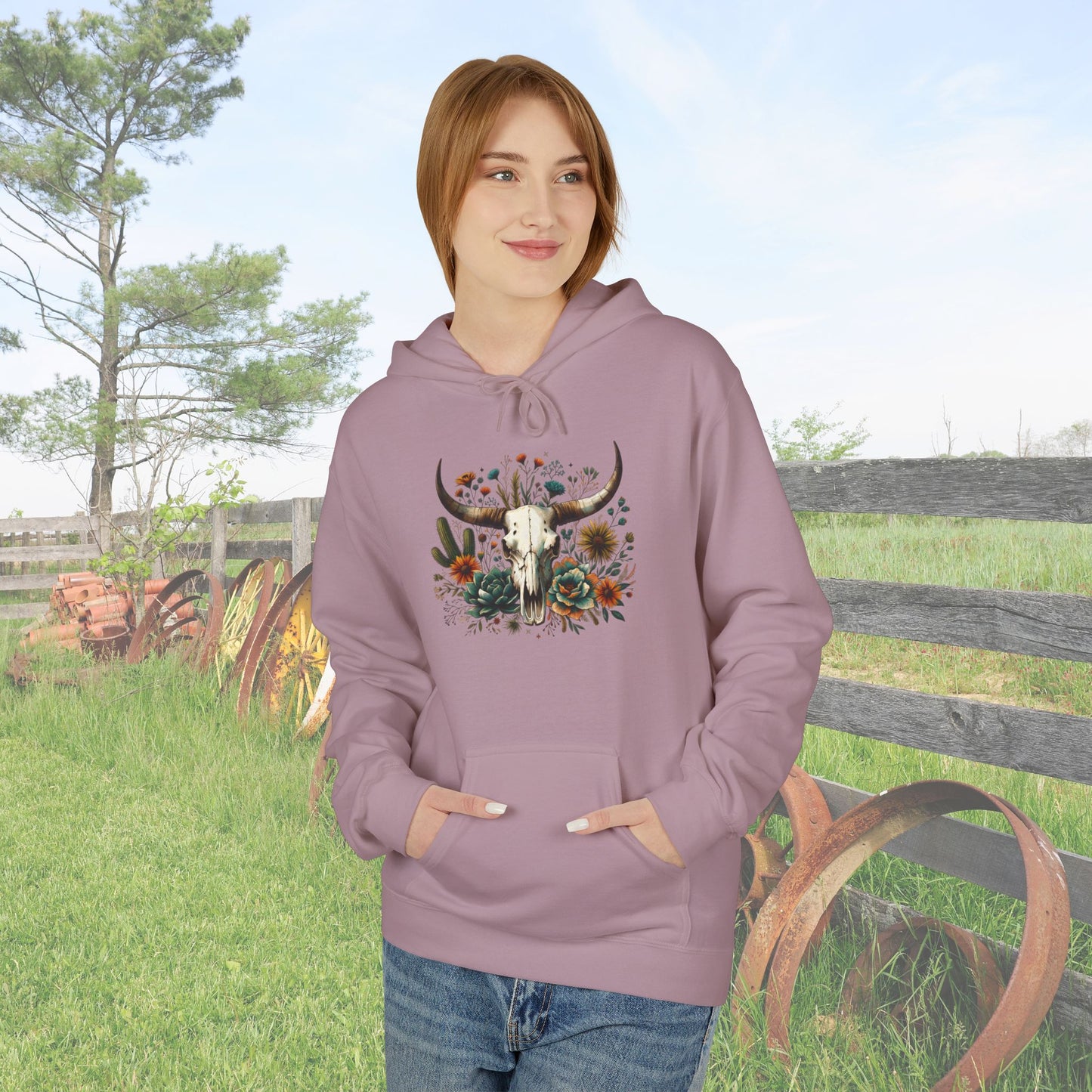 Western Cow Skull Hoodie