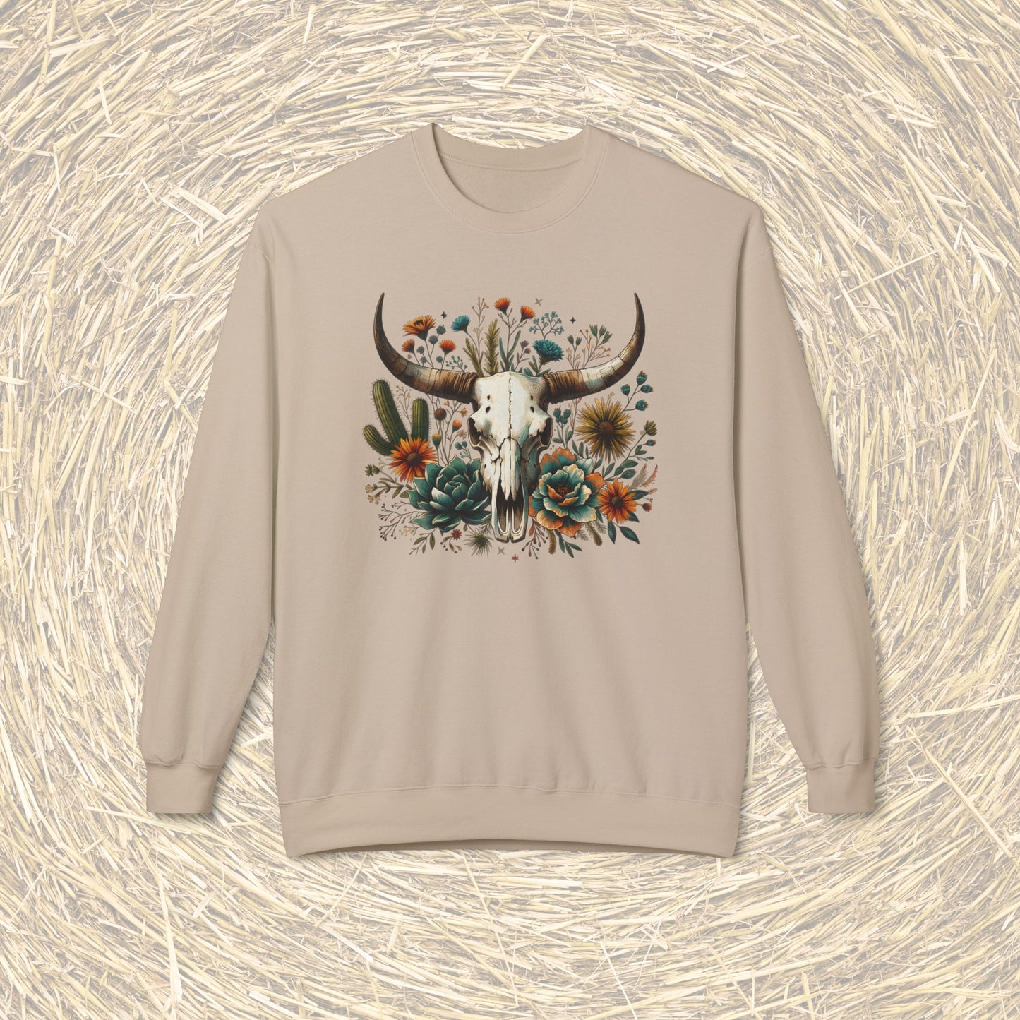 Western Cow Skull Sweatshirt