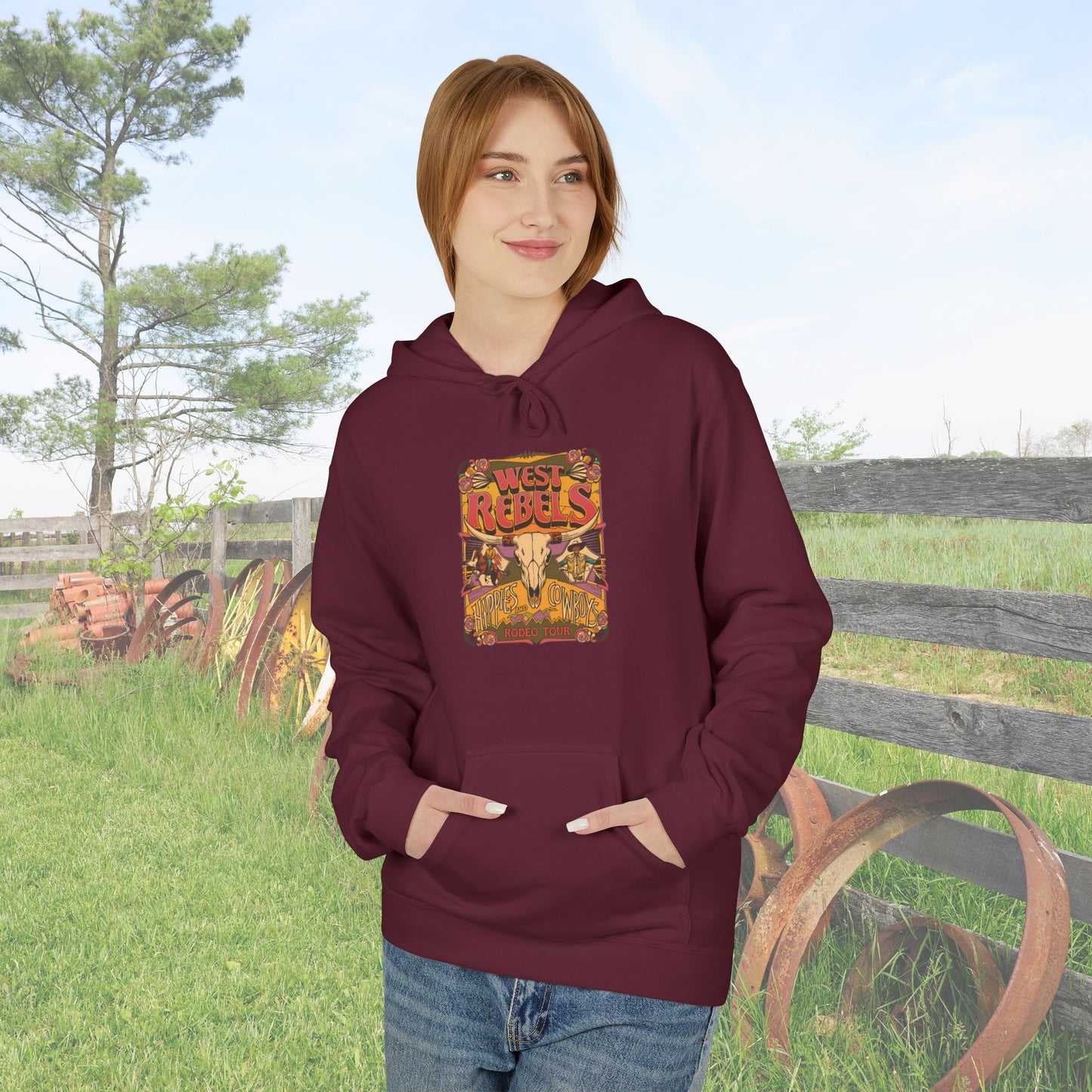 West Rebels Hippies & Cowboys Hoodie