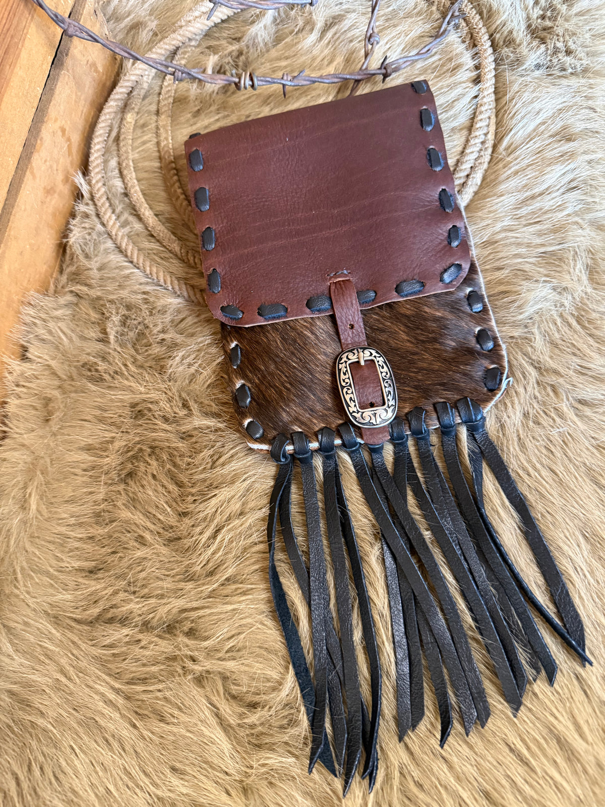 Cowhide Saddle Cell Phone Sack, Free Custom Branding