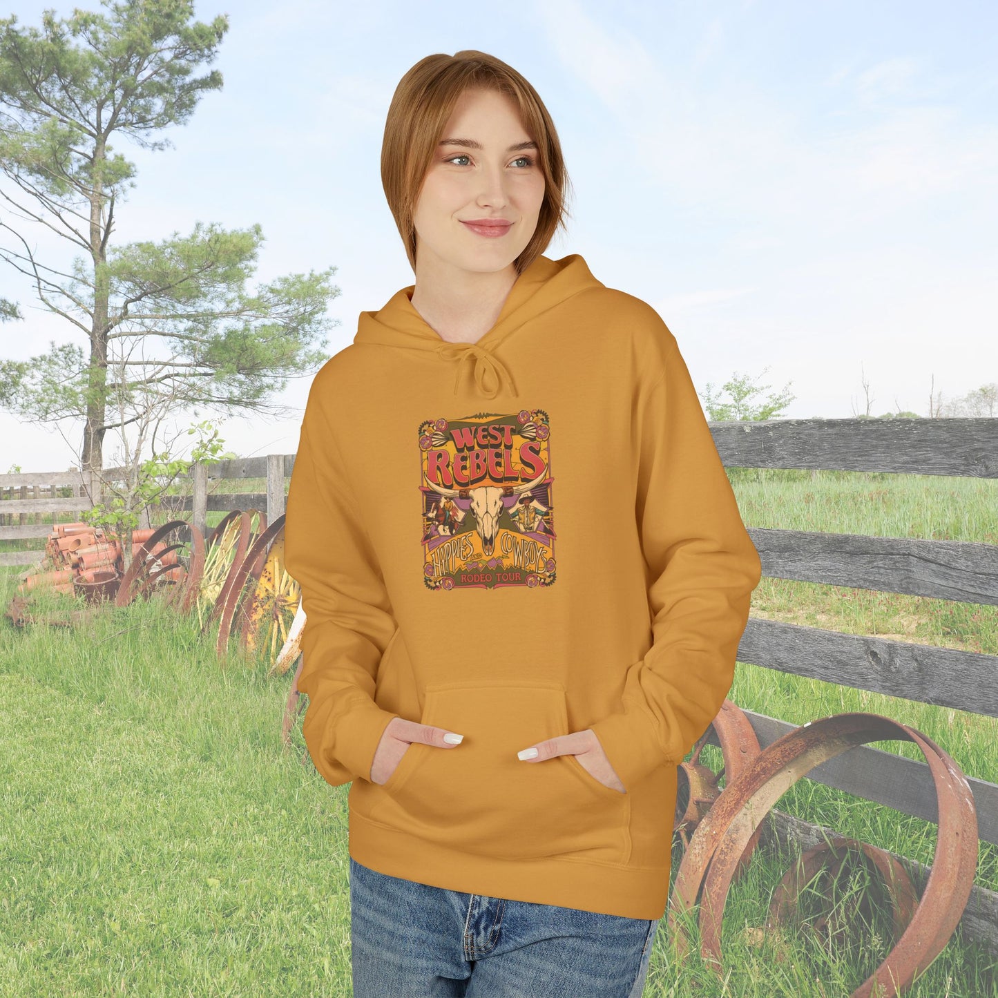 West Rebels Hippies & Cowboys Hoodie