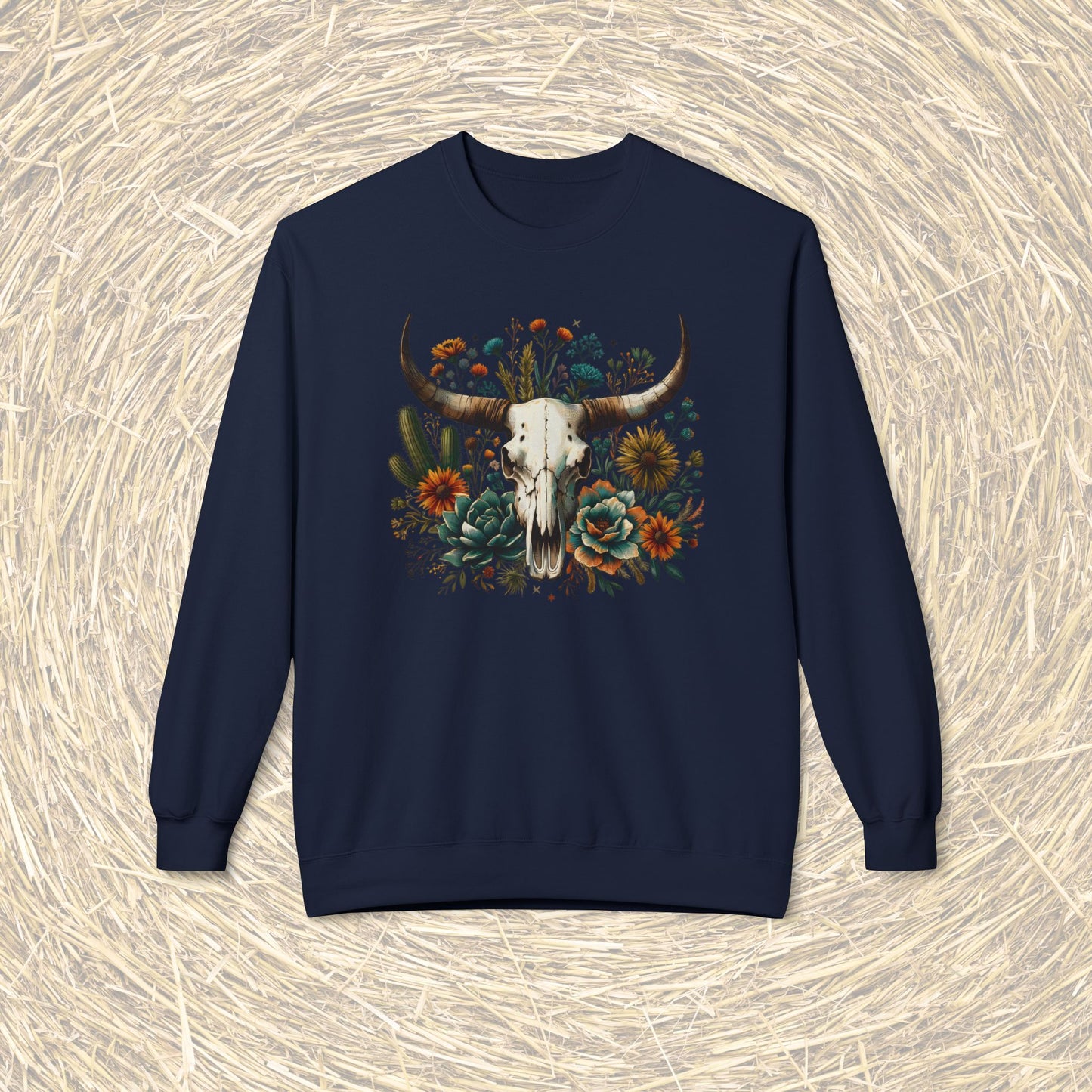 Western Cow Skull Sweatshirt