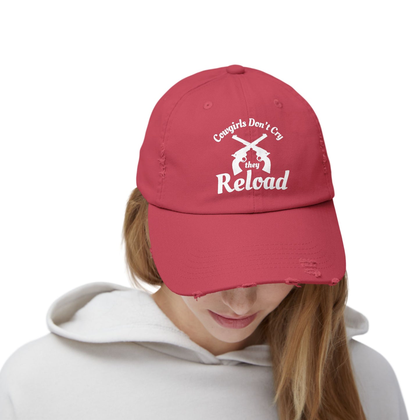 Cowgirls Don't Cry They Reload Distressed Cap