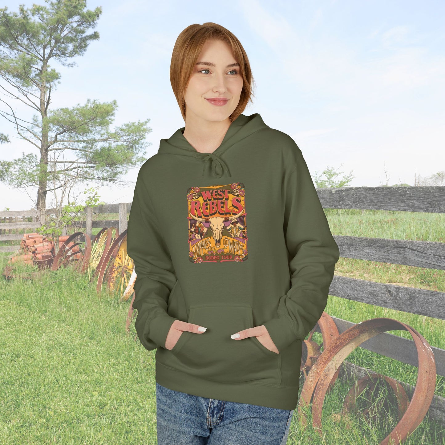 West Rebels Hippies & Cowboys Hoodie