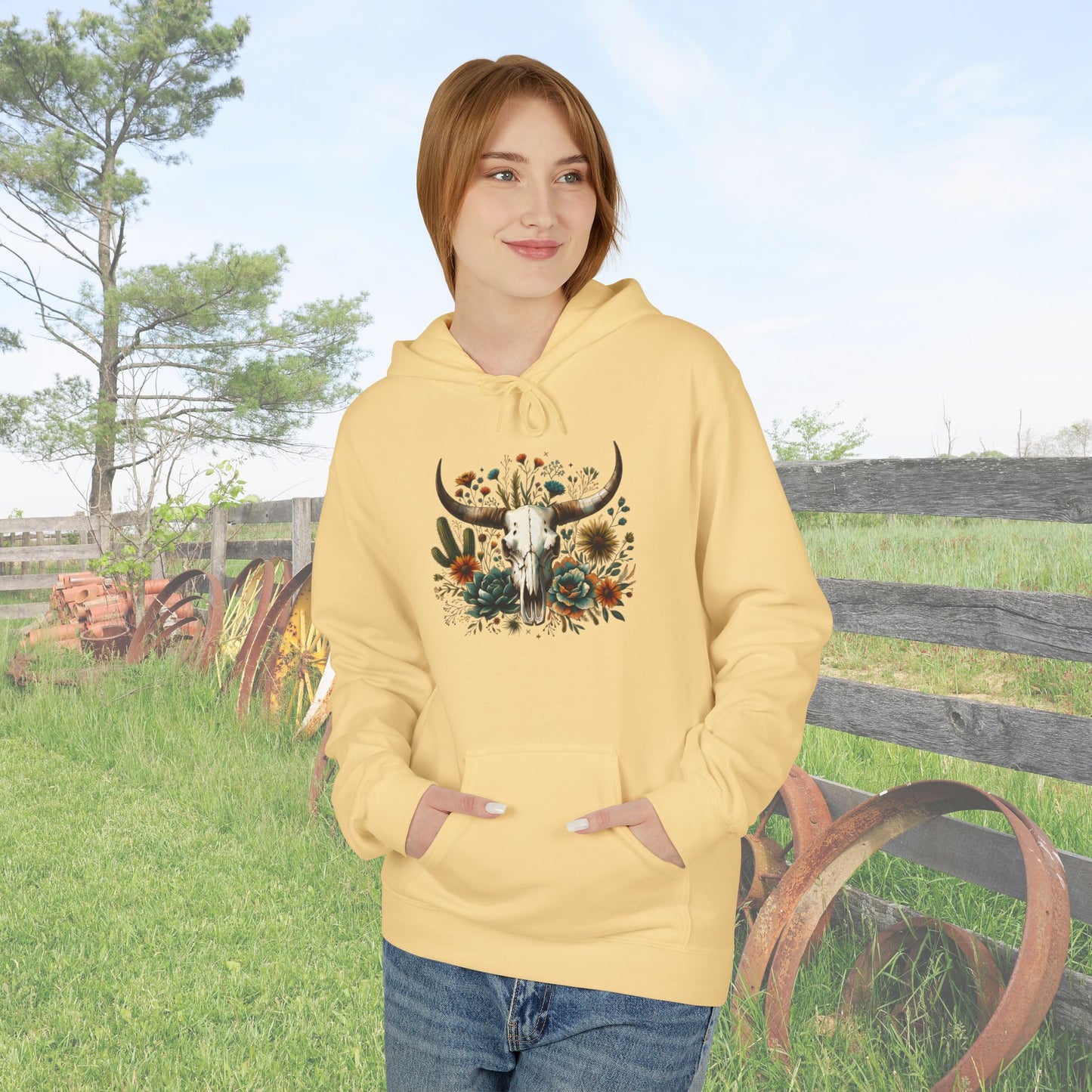 Western Cow Skull Hoodie
