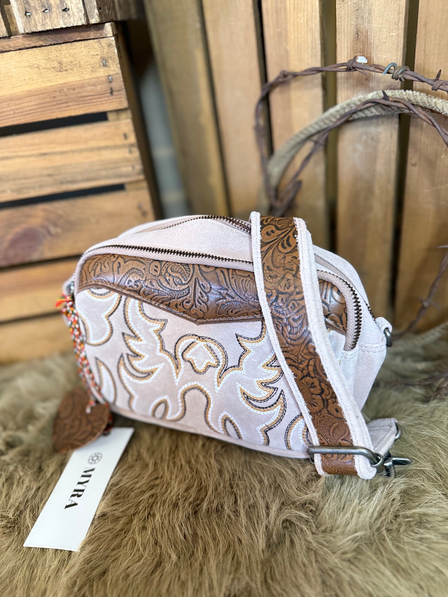 Western Boot Stitched Crossbody Bag, Tooled Leather Crossbody Bag, Crossbody Purse, The Maverick and Outlaw Bag
