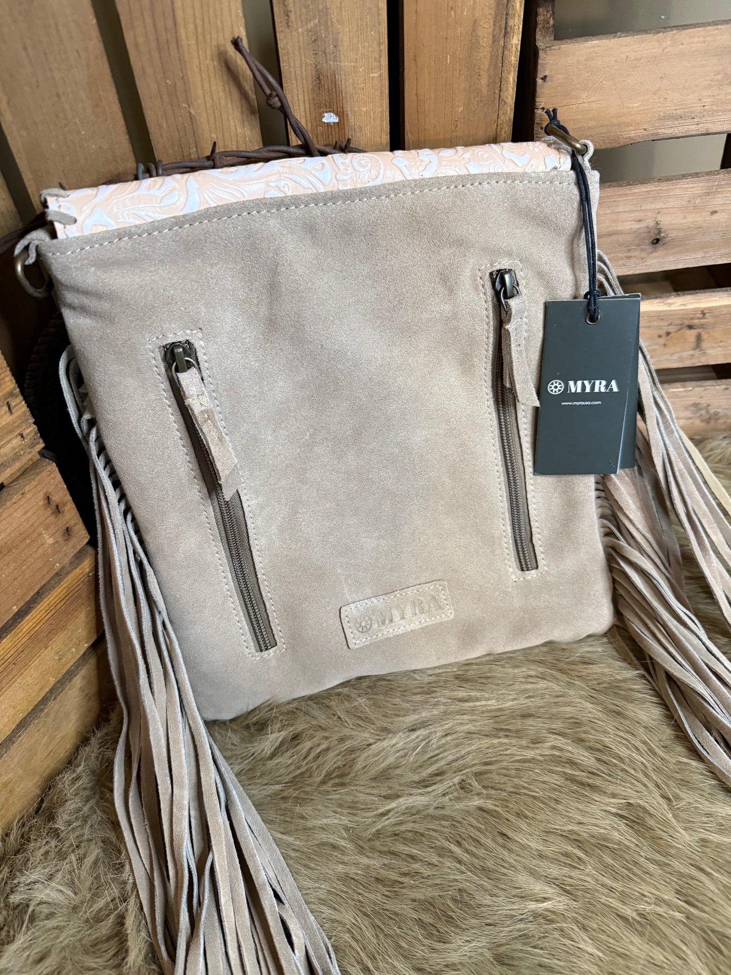 Western Cowhide Fringed Conceal and Carry Crossbody Bag, Cowhide Crossbody Purse, The Annie Oakley Purse