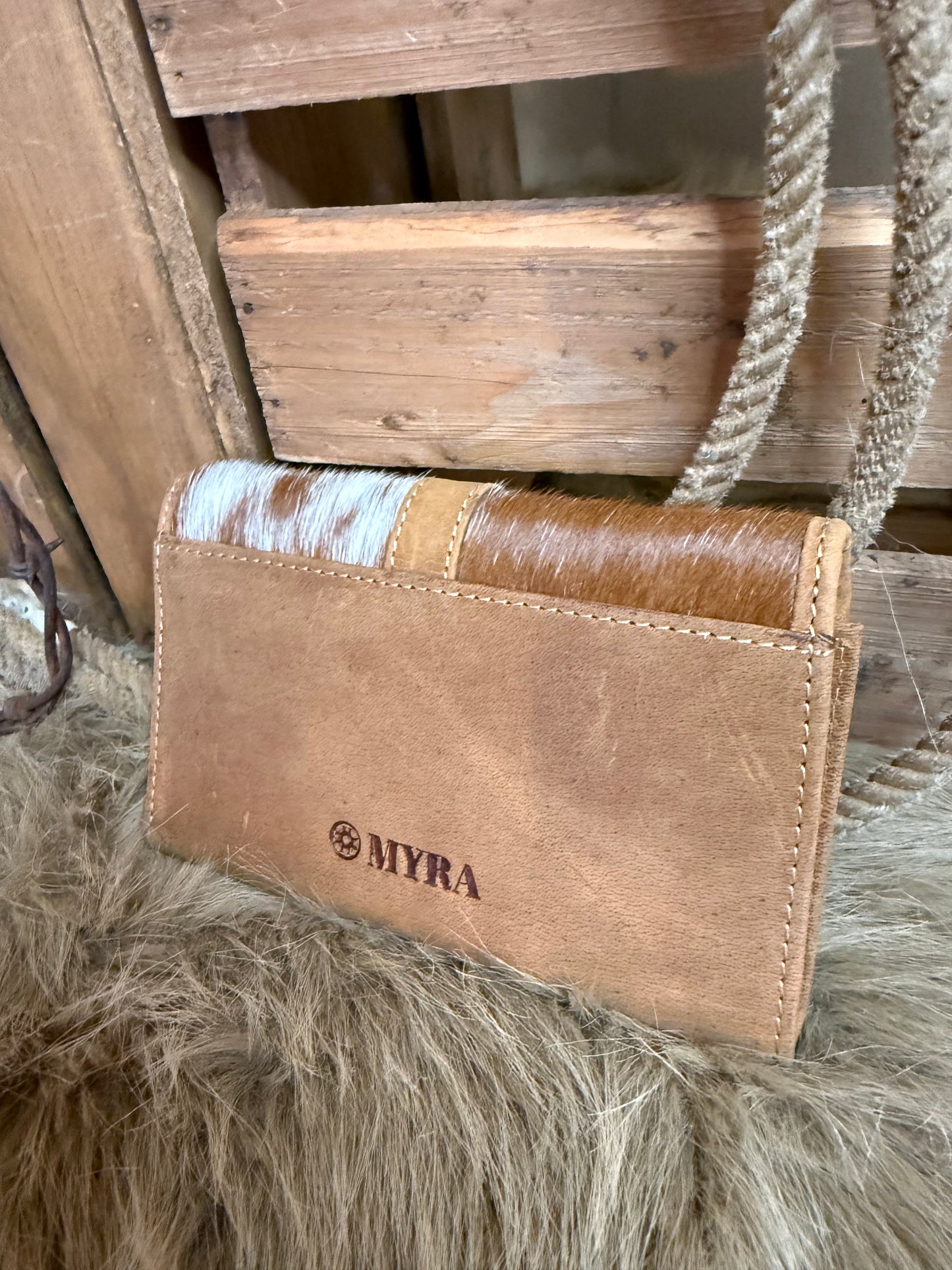 Western Cowhide and Leather Wallet, Custom Branded Leather Wallet, The Antelope Trail Wallet