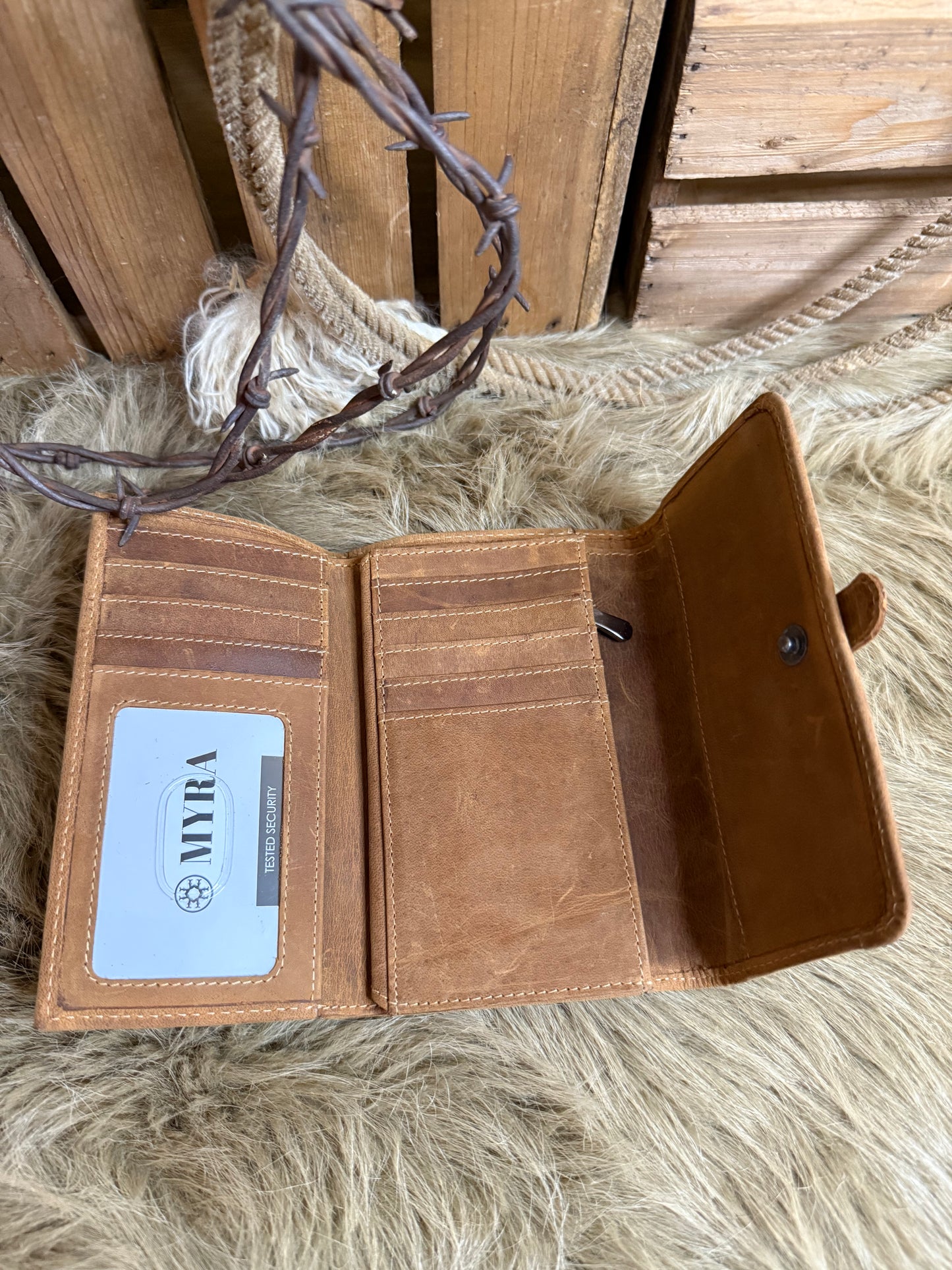 Western Cowhide and Leather Wallet, Custom Branded Leather Wallet, The Antelope Trail Wallet