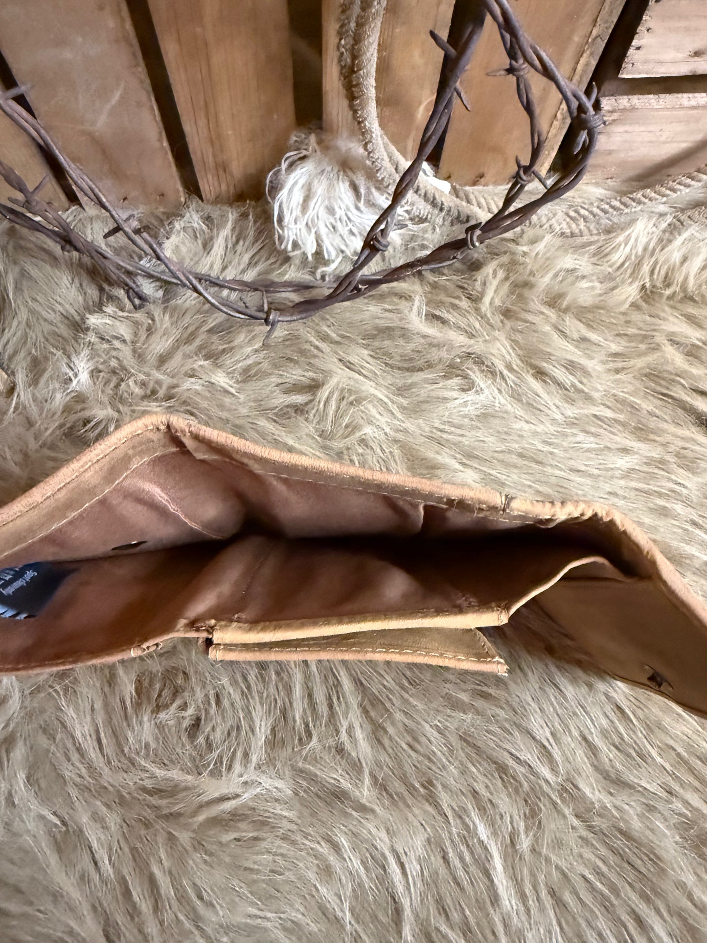 Western Cowhide and Leather Wallet, Custom Branded Leather Wallet, The Antelope Trail Wallet