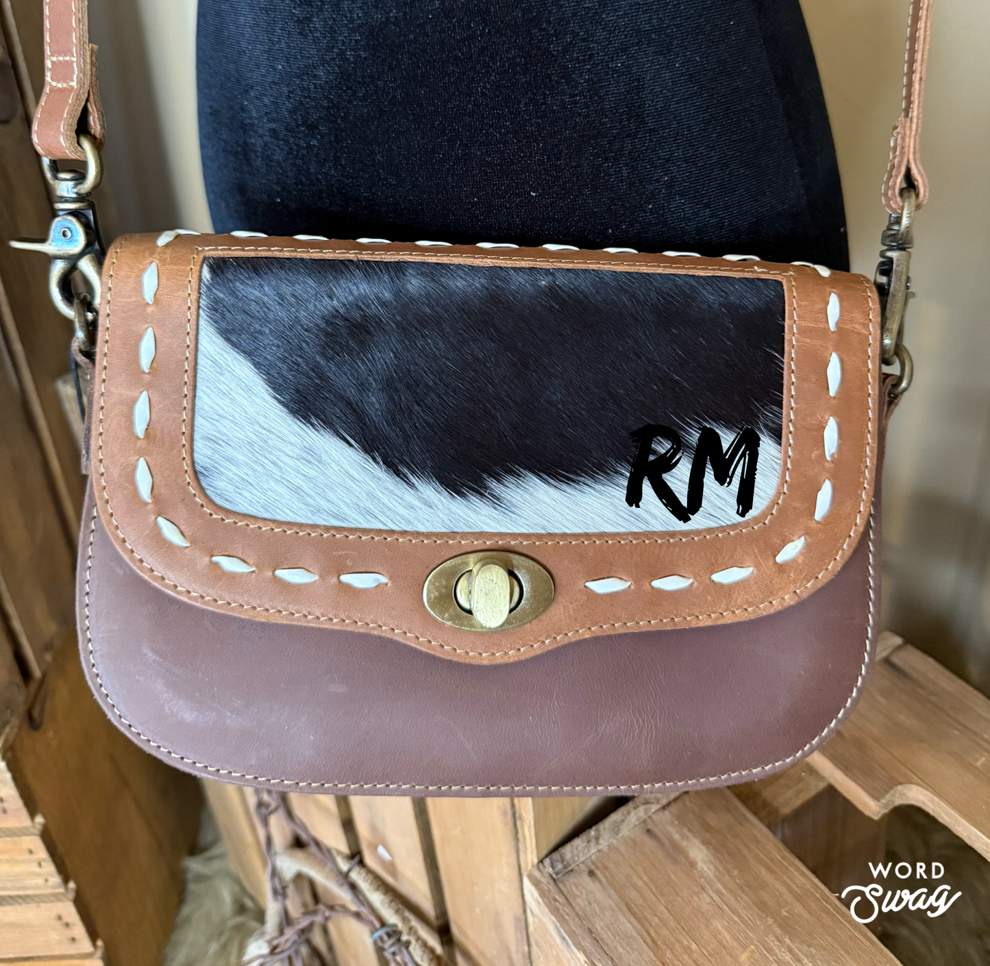 Western Cowhide and Leather Crossbody Bag, Cowhide and Leather Crossbody Bag, Crossbody Purse, The Laramie Bag