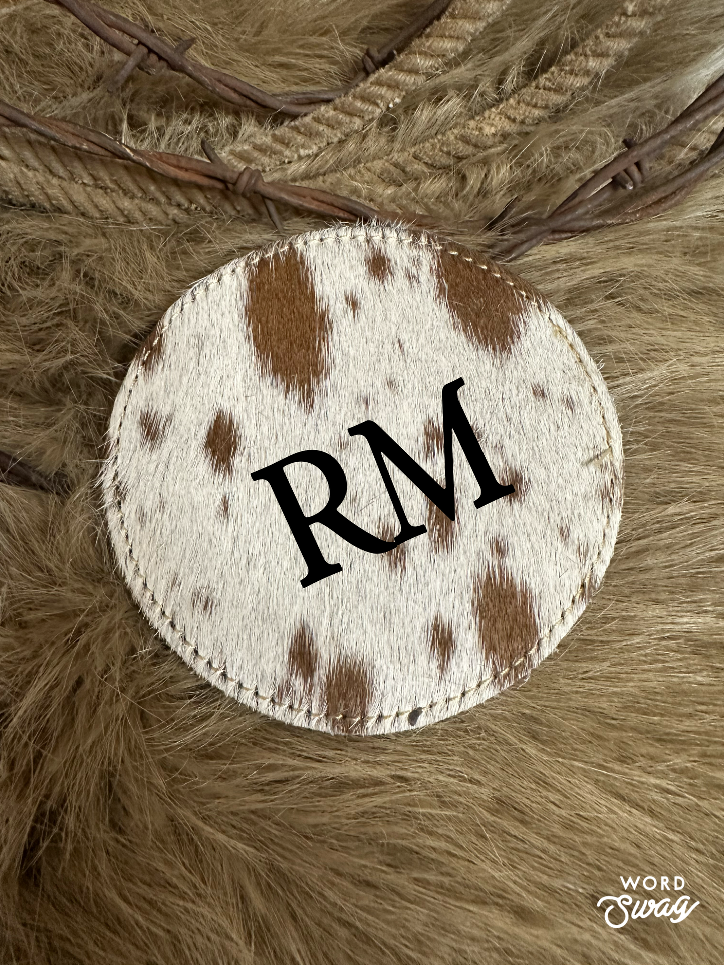 Custom Branded Cowhide Coasters