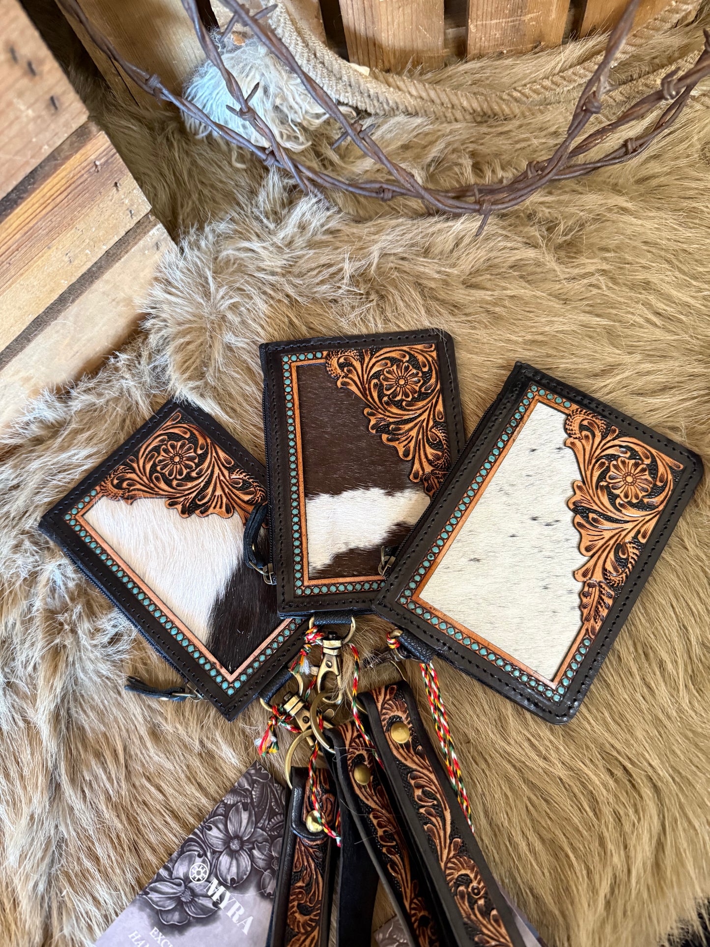 Cowhide Credit Card Wristlet Wallet, Free Custom Branding