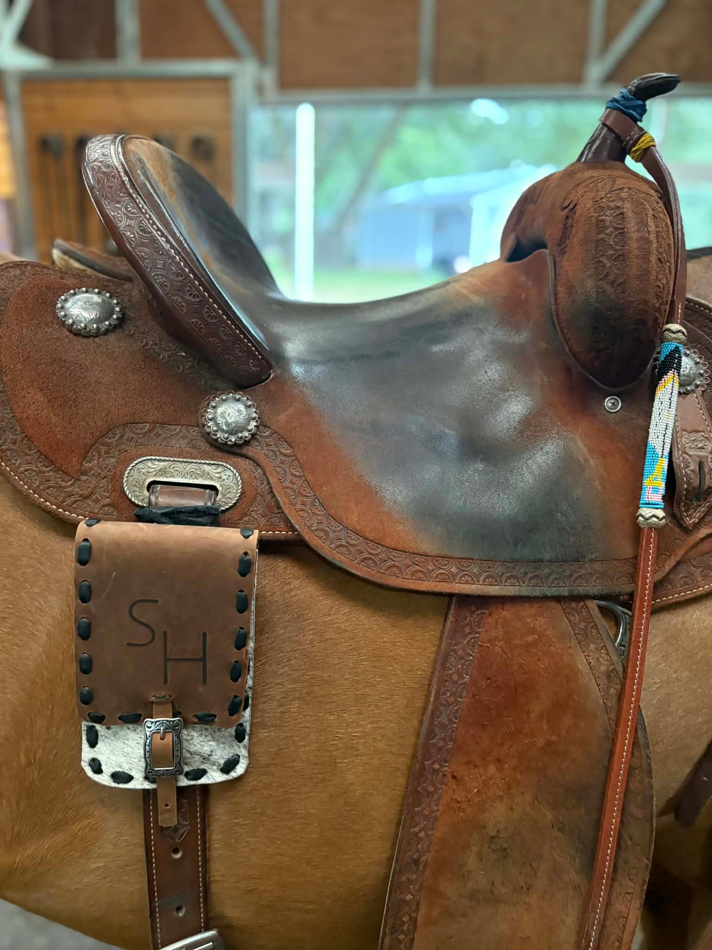 Cowhide Saddle Cell Phone Sack, Free Custom Branding