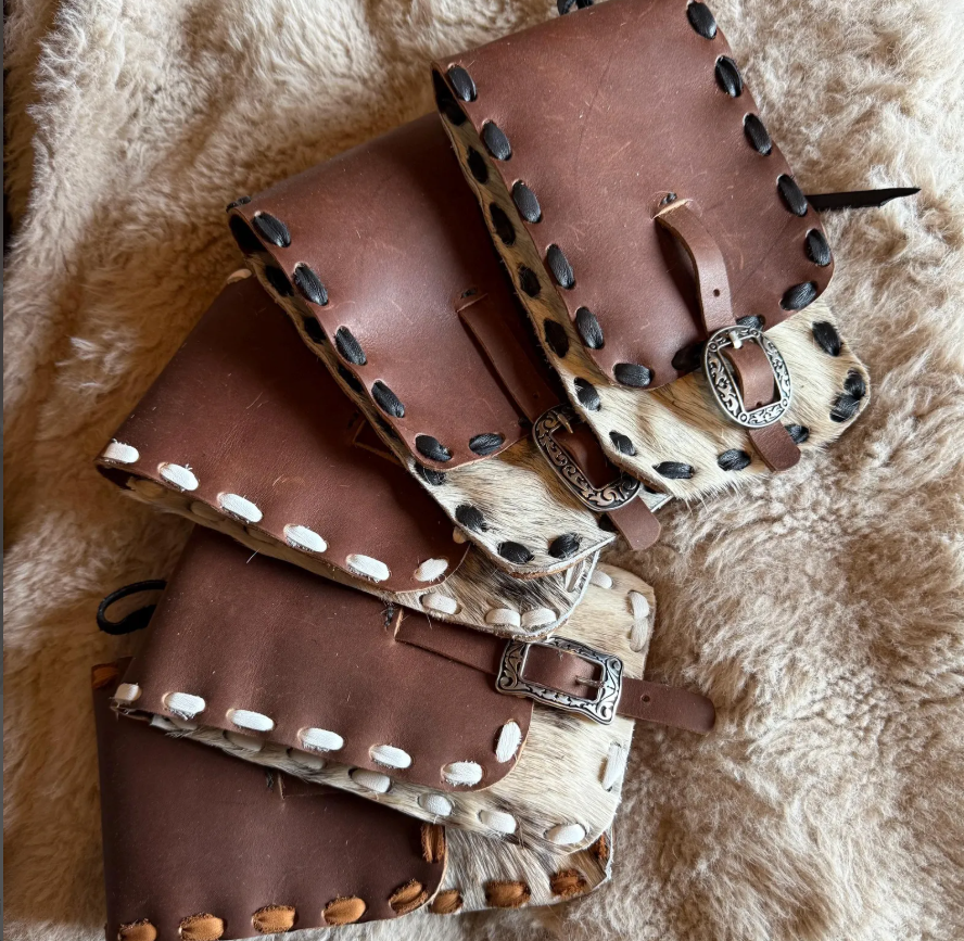 Cowhide Saddle Cell Phone Sack, Free Custom Branding