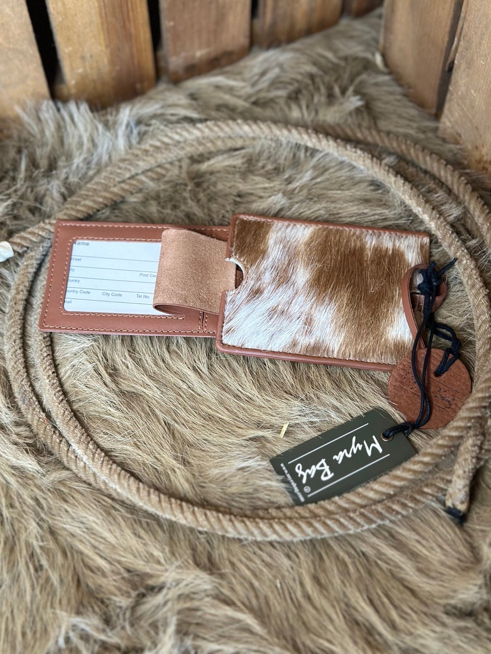 Custom Branded Cowhide Luggage Tag
