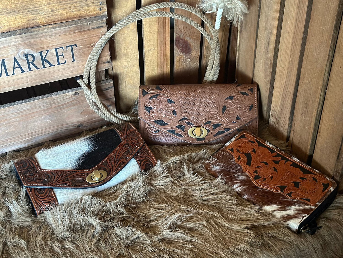 Custom Branded Western Tooled Leather RFID Protected Wallet, The Butch Cassidy Wallet