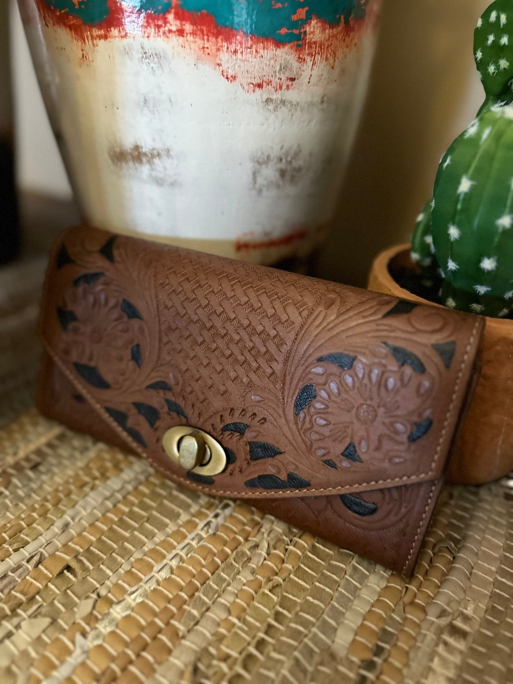 Custom Branded Western Tooled Leather RFID Protected Wallet, The Butch Cassidy Wallet