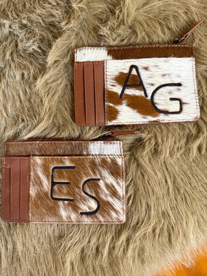 Travel Credit Card Cowhide Wallet with Coin Purse, Free Custom Branding