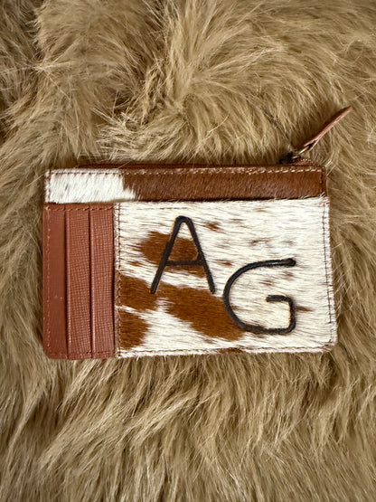 Travel Credit Card Cowhide Wallet with Coin Purse, Free Custom Branding