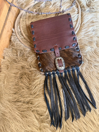 Cowhide Saddle Cell Phone Sack, Free Custom Branding
