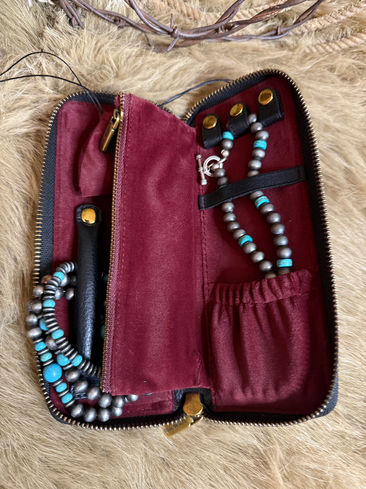 Custom Branded Cowhide Western Jewelry Case