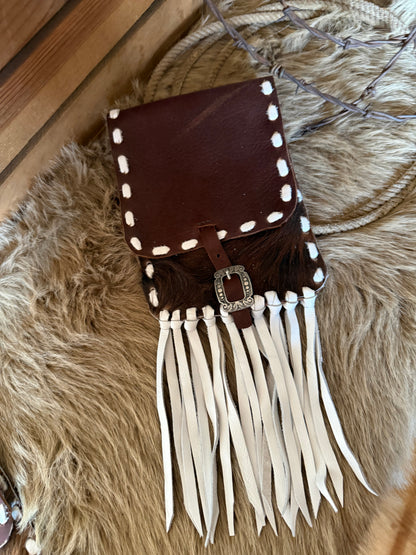 Cowhide Saddle Cell Phone Sack, Free Custom Branding