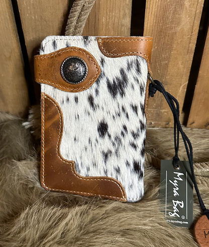 Custom Branded Cowhide Credit Card Wallet with Silver Snap