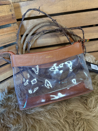 Clear Crossbody Bag: Western Concert Purse with Tooled Leather