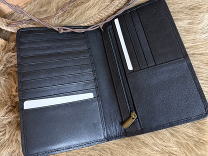 Cowhide Passport Wallet Holder, Free Custom Branding, Personalized Western Passport Wallet, Gift for Travel
