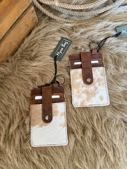 Cowhide Western Key Chain Credit Card Wallet: Custom Branded
