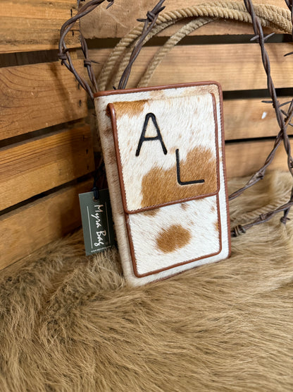 Cowhide Passport Wallet Holder, Free Custom Branding, Personalized Western Passport Wallet, Gift for Travel