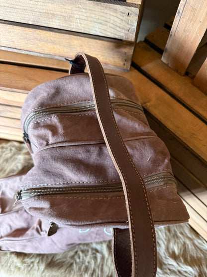 Western Boot Bag, Canvas with Boot Stitching detail