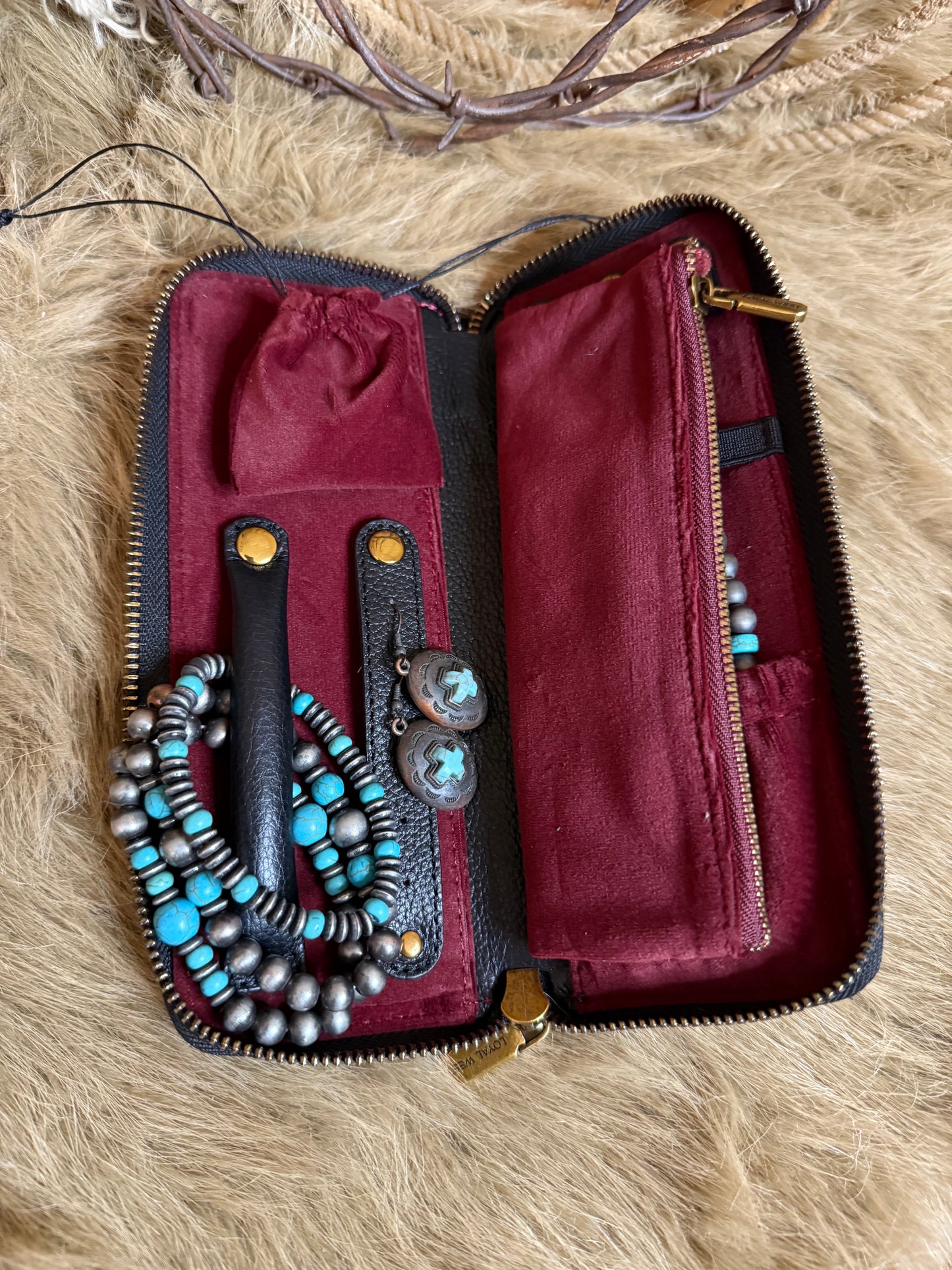 Custom Branded Cowhide Western Jewelry Case