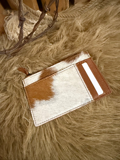 Travel Credit Card Cowhide Wallet with Coin Purse, Free Custom Branding