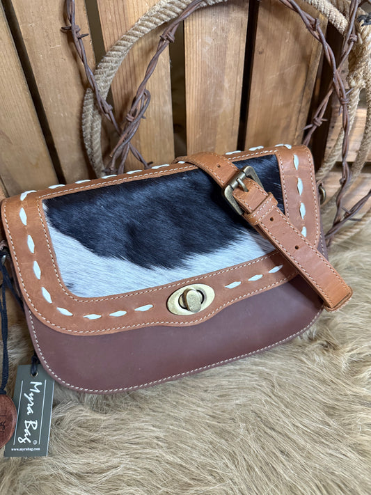Western Cowhide and Leather Crossbody Bag, Cowhide and Leather Crossbody Bag, Crossbody Purse, The Laramie Bag