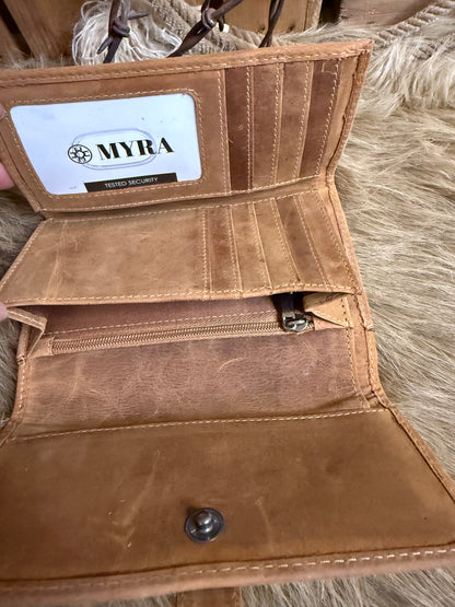 Western Cowhide and Leather Wallet, Custom Branded Leather Wallet, The Antelope Trail Wallet