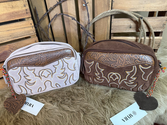 Western Boot Stitched Crossbody Bag,  Tooled Leather Crossbody Bag, Crossbody Purse, The Maverick and Outlaw Bag