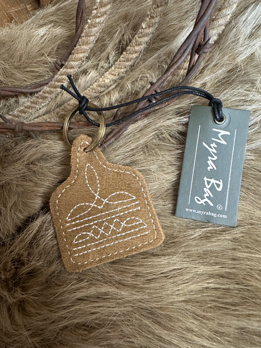 Custom Branded Saddle Stitch Key Ring, Personalized Western Key Ring