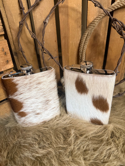 Cowhide Flask; Personalized, Free Custom Branding