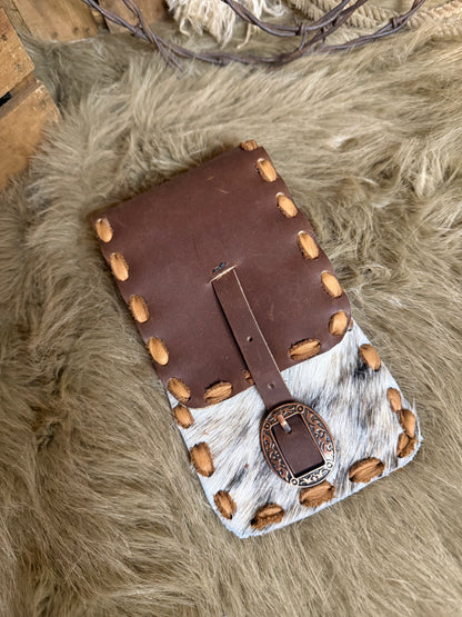 Cowhide Saddle Cell Phone Sack, Free Custom Branding
