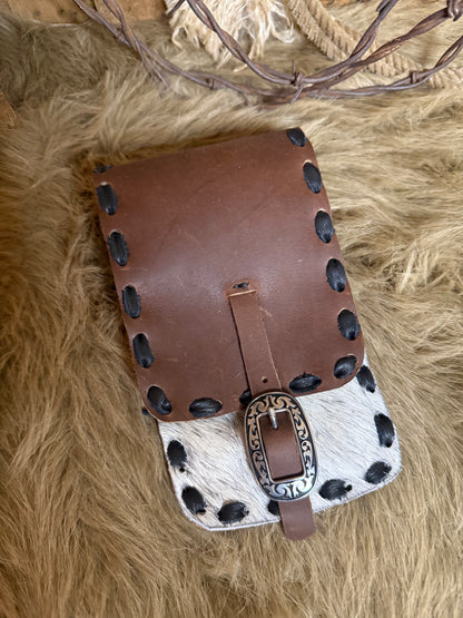 Cowhide Saddle Cell Phone Sack, Free Custom Branding