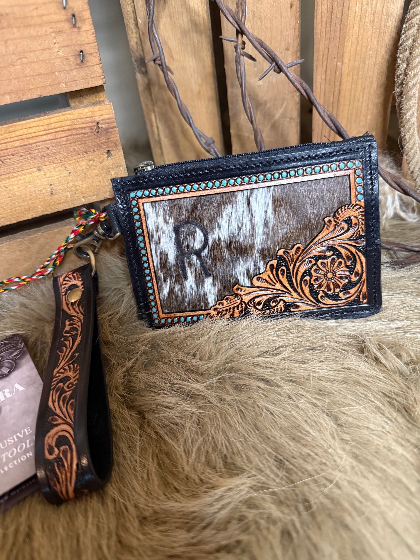 Cowhide Credit Card Wristlet Wallet, Free Custom Branding