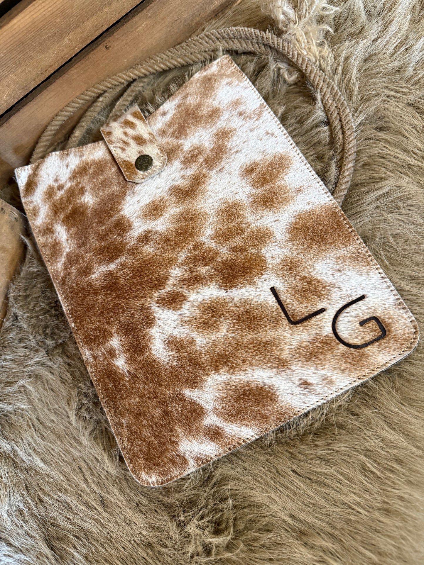 Cowhide IPad Cover, Free Custom Branding