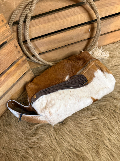 Cowhide Shaving Kit / Makeup Bag, Free Custom Branding