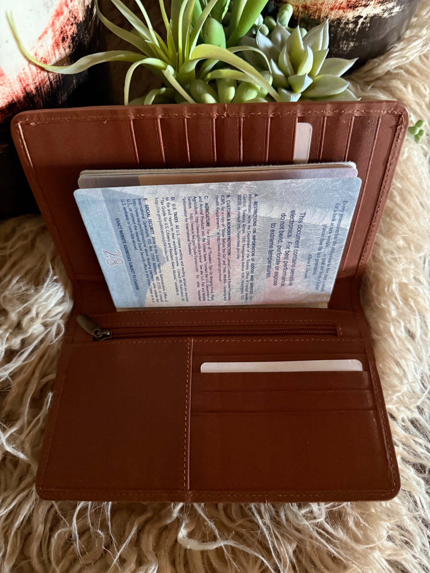 Cowhide Passport Wallet Holder, Free Custom Branding, Personalized Western Passport Wallet, Gift for Travel
