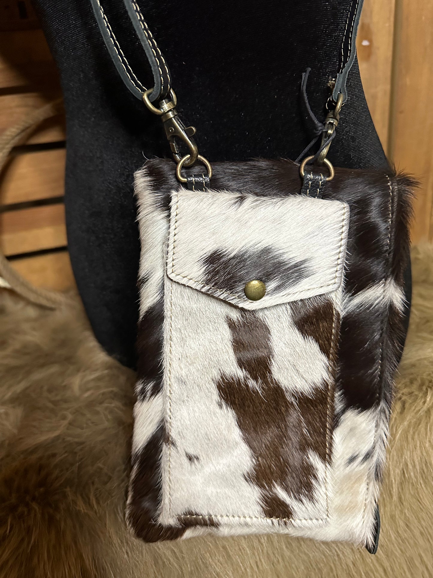 Custom Branded Cowhide Phone Bag