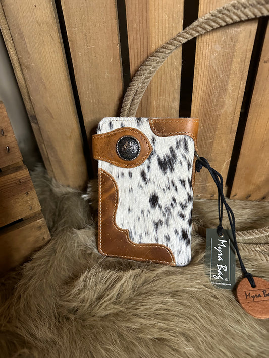 Custom Branded Cowhide Credit Card Wallet with Silver Snap